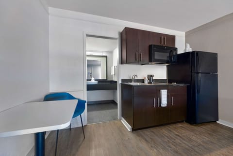 Fridge, microwave, coffee/tea maker