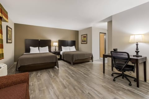 Suite, 2 Queen Beds, Non Smoking | In-room safe, desk, soundproofing, iron/ironing board