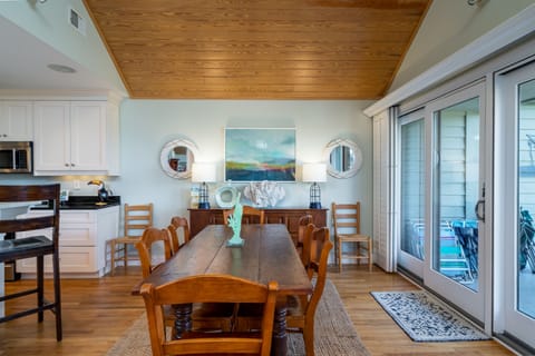 Sliding door out to a deck