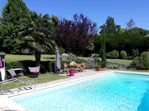 Seasonal outdoor pool, pool umbrellas, sun loungers