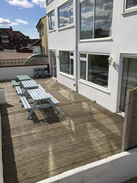Terrace overlooking beach