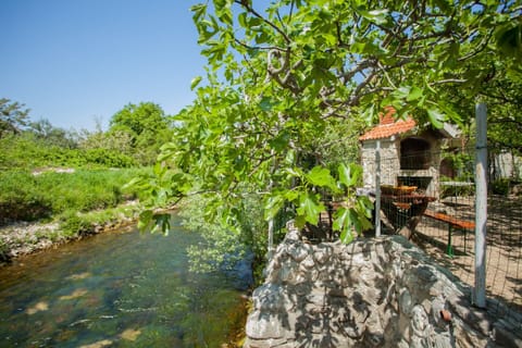 River and outside fireplace