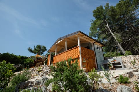 Unique wooden glamping house 