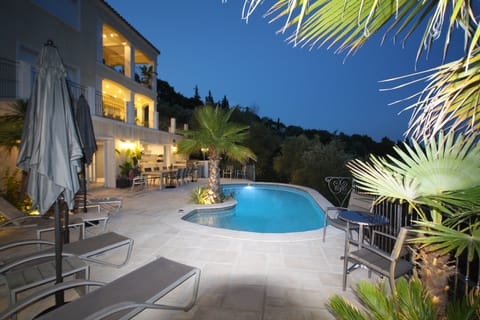 Evening poolside view