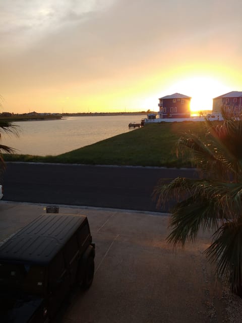 Sunset view from primary room's balcony