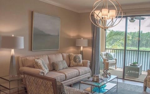 Family Room with beautiful lakefront views.