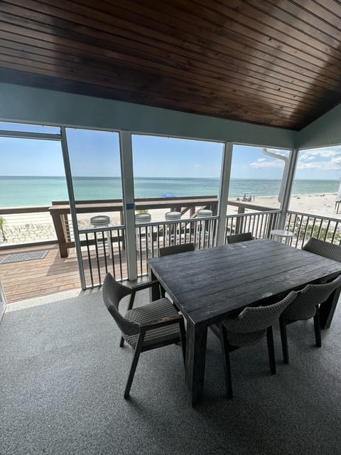 Outside dining area overlooking Gulf of Mexico 