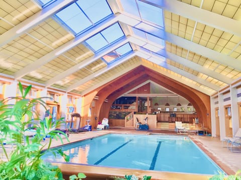 Private all Indoor Pool &  Hot Tub, Sauna & steam room. Far end view of the pool