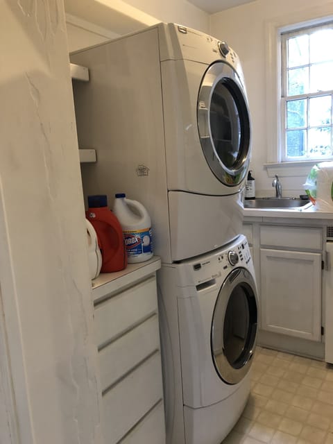 Pack light as we stock linens, shampoo, hair dryers, and offer a washer & dryer