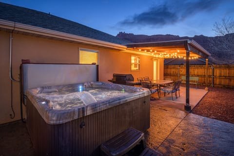Sit back and relax in the hot tub under the stars