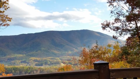 Mt View Hideaway, view of Cove Mountain and Wears Valley from the rear deck.
