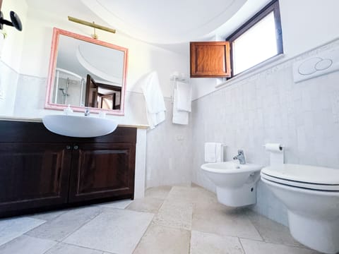 Standard Apartment, 1 Queen Bed with Sofa bed, Garden View | Bathroom | Shower, hair dryer, bidet, heated floors