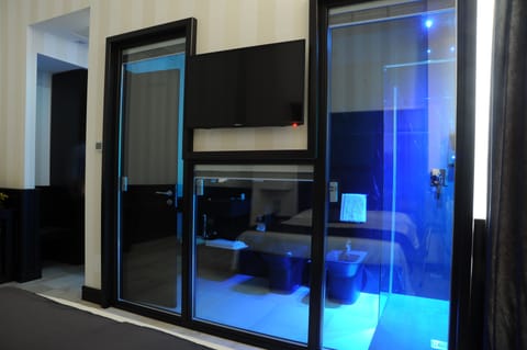 Shower, free toiletries, hair dryer, bidet