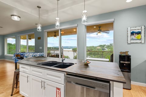 island with lake views