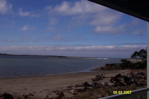View from our  deck and the Pacific Ocean entrance  to the Selitz bay.
