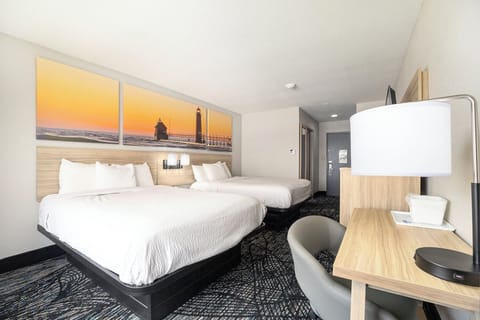 Room, 2 Queen Beds, Non Smoking | Desk, iron/ironing board, bed sheets