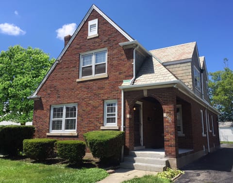 This apartment rental is located on the lower level of this split level home.