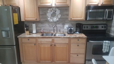 Villa is fully stocked with everything you need. Full size stainless  appliances