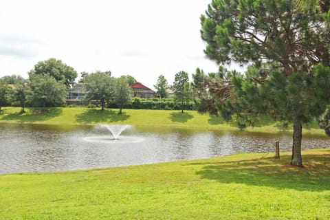 The lake and fountain view from our 2 bedroom condo