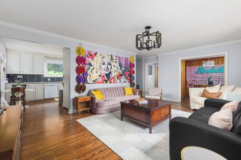 Living room upstairs has lots of seating for your group