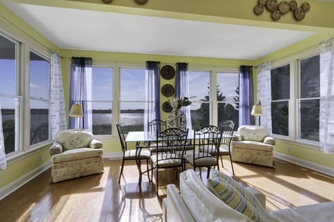 surrounded by views of waterfront