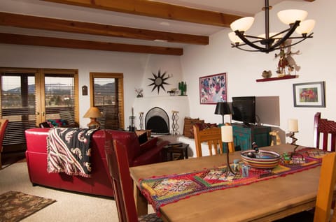 Living/Dining area with view of mountains