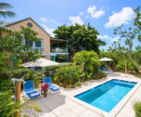 Private Pool for Apartments, separate loungers and outdoor showers
