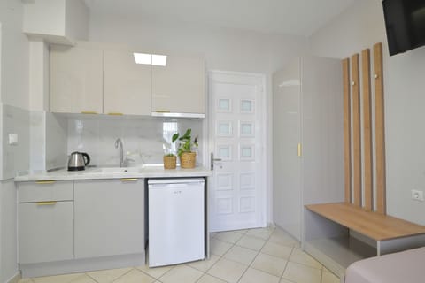 Basic Triple Room, Balcony | Private kitchen | Fridge, stovetop, electric kettle, cookware/dishes/utensils