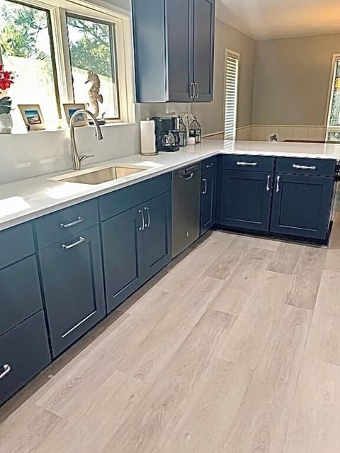 Large kitchen with attached bar