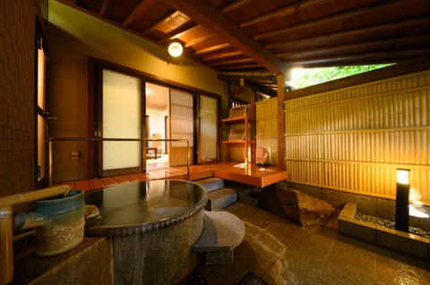 Japanese Western Room with Shigaraki-yaki Ceramics Bath, Non Smoking | Bathroom | Separate tub and shower, spring water tub, free toiletries, hair dryer
