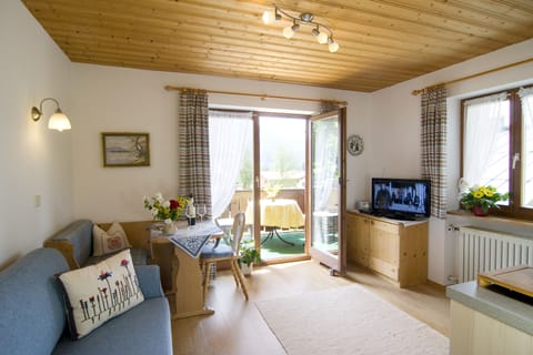 Apartment, 1 Bedroom, Balcony | Living area | Flat-screen TV