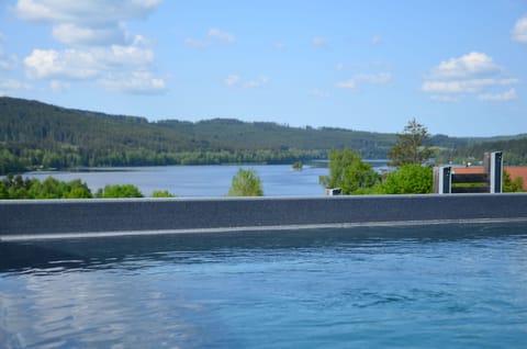 Seasonal outdoor pool, sun loungers
