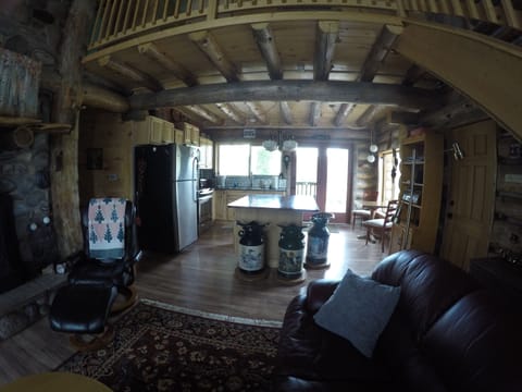 Fish eye view of the kitchen