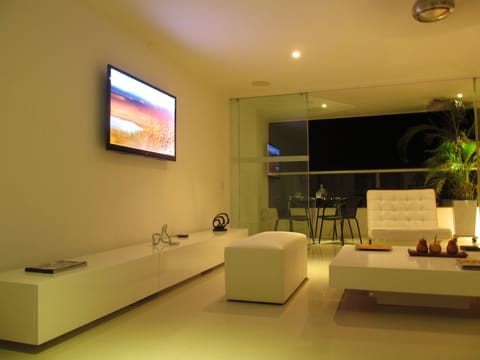 Chic living room with amazing ocean views.