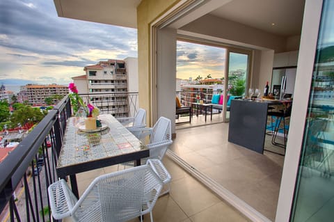 Large private balcony area with seating