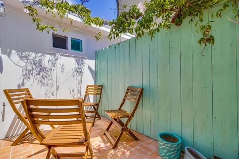Eat and relax outside on the private patio.