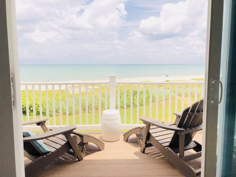 Master bedroom deck with ocean view.
