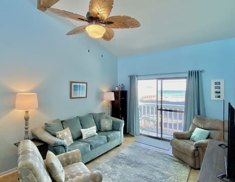 Condo, 2 Bedrooms, Balcony, Partial Ocean View (211) | Living area | Flat-screen TV, DVD player
