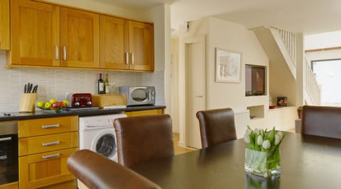 Fridge, microwave, electric kettle