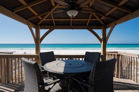 Gazebo on the deck - enjoy the beach view rain or shine