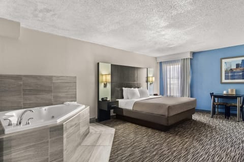 In-room safe, desk, laptop workspace, blackout drapes