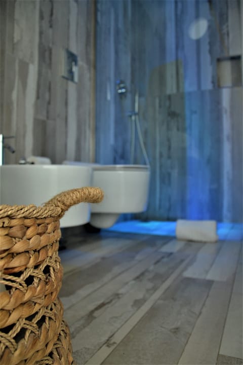 Shower, bidet, towels