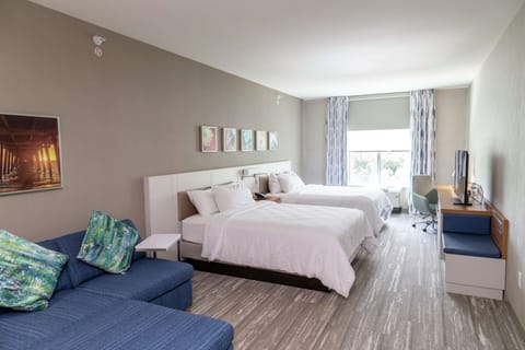 Desk, blackout drapes, soundproofing, iron/ironing board