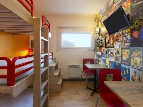 Room, 3 Twin Beds (Break Room - #ontheroad basics) | Desk, blackout drapes, soundproofing, free cribs/infant beds