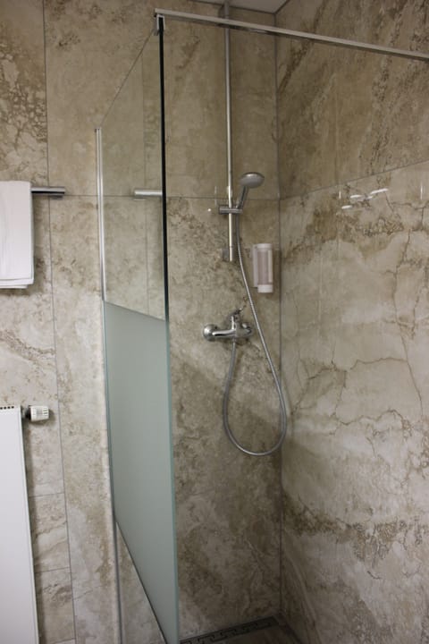 Shower, free toiletries, hair dryer, bathrobes