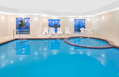 Indoor pool, open 8:00 AM to 10:00 PM, sun loungers