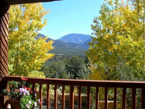 View of Taos Mountain from Front Deck with Aspens