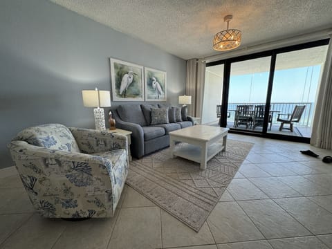 Living Room with view of the Gulf of Mexico.