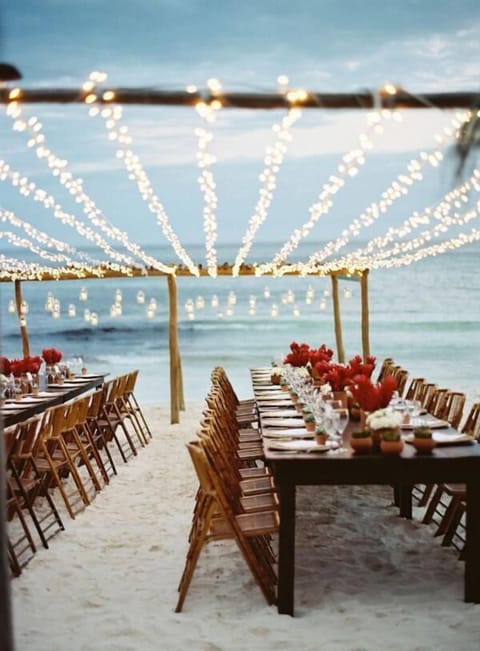 Outdoor banquet area