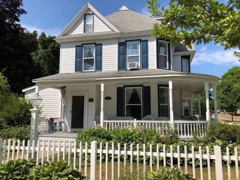 Wrap around porch with plenty of seating
